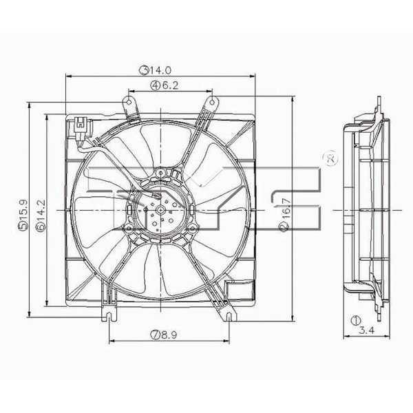 Tyc Products Tyc Engine Cooling Fan Assembly, 600660 600660